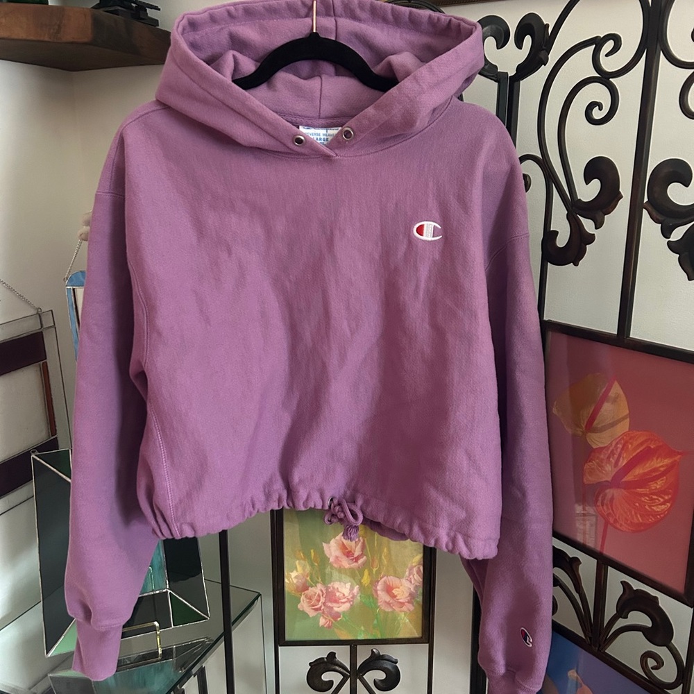 Purple large crop Champion Lavender Hoodie